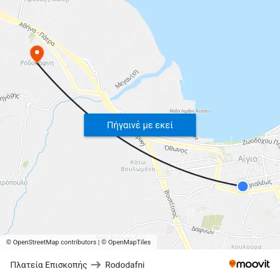 Πλατεία Επισκοπής to Rododafni map