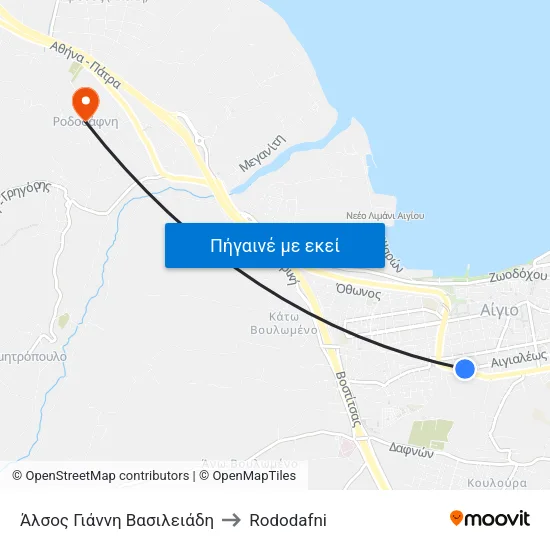 Άλσος Γιάννη Βασιλειάδη to Rododafni map