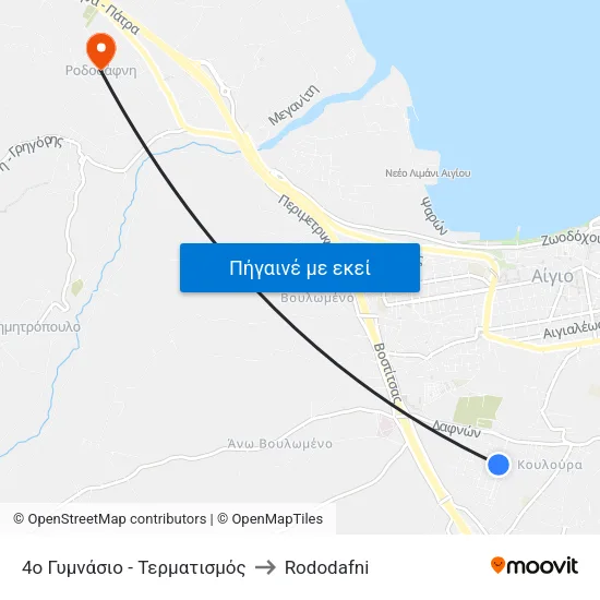 4ο Γυμνάσιο  Μεσσηνεζη to Rododafni map