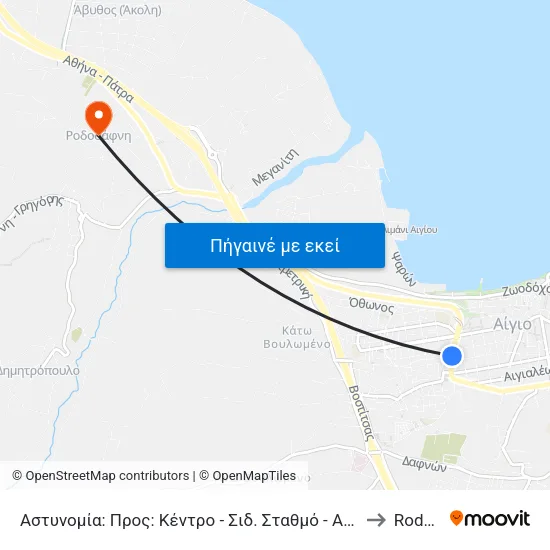 Υψηλα  Αλωνια to Rododafni map