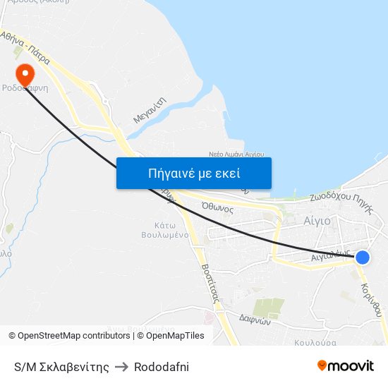 S/M  Σκλαβενίτης to Rododafni map