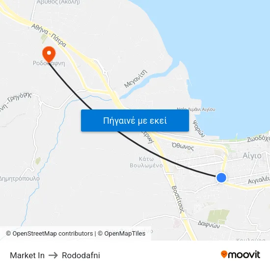 Μομεντο Καφε to Rododafni map