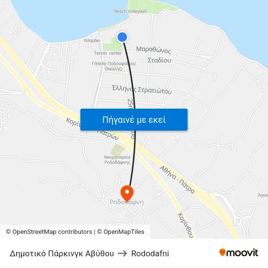 Δημοτικό Πάρκινγκ  Αβύθου to Rododafni map
