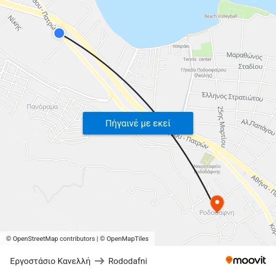 Εργοστάσιο Κανελλή to Rododafni map
