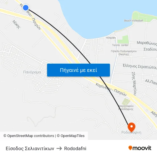 Είσοδος Σελιανιτίκων to Rododafni map