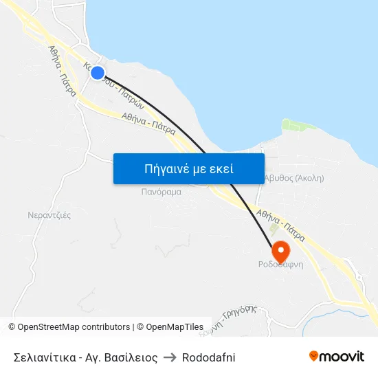 Σελιανίτικα - Αγ. Βασίλειος to Rododafni map