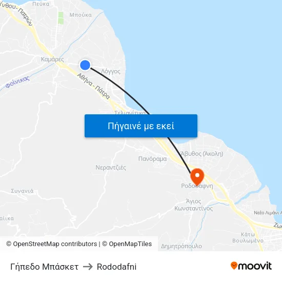 Γήπεδο Μπάσκετ to Rododafni map