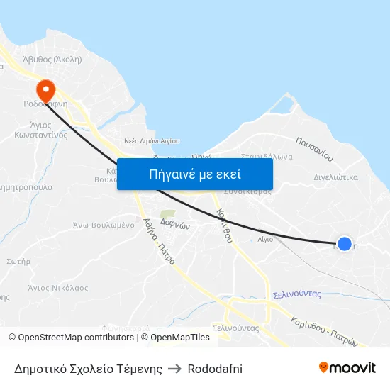 Δημοτικό Σχολείο Τέμενης to Rododafni map