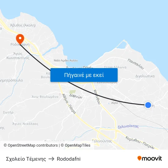 Σχολείο Τέμενης to Rododafni map