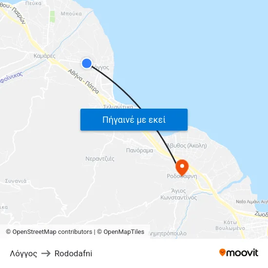 Δημοτικο Σχολειο Λογγου to Rododafni map