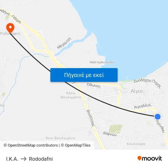 Ι.Κ.Α. to Rododafni map
