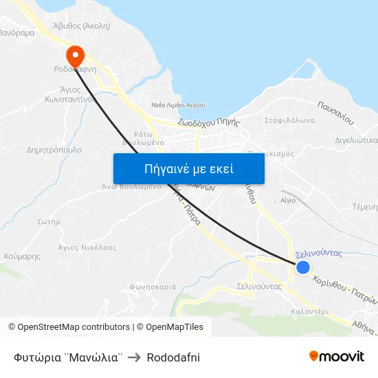 Φυτώρια ¨Μανώλια¨ to Rododafni map