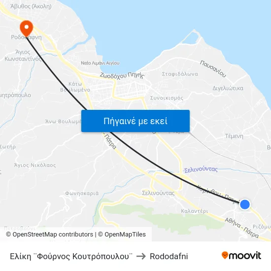 Ελίκη ¨Φούρνος Κουτρόπουλου¨ to Rododafni map