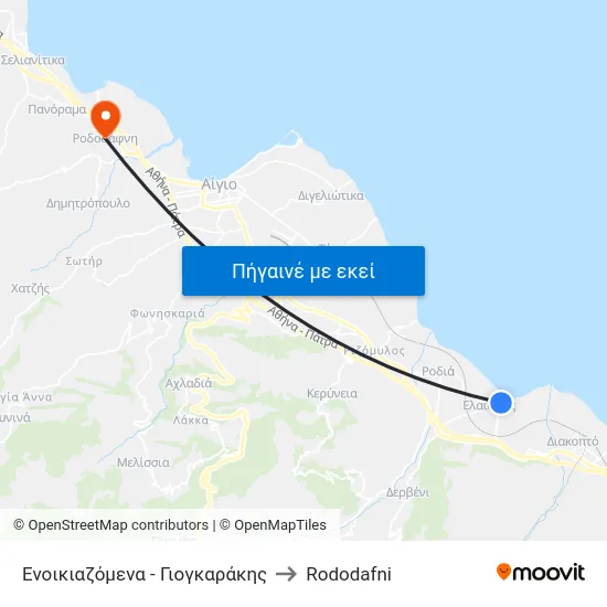 Ενοικιαζόμενα - Γιογκαράκης to Rododafni map