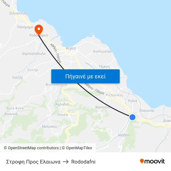 Στροφη Προς Ελαιωνα to Rododafni map