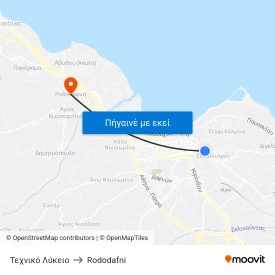 Τεχνικό Λύκειο to Rododafni map