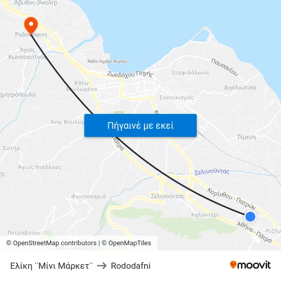 Ελίκη ¨Μίνι Μάρκετ¨ to Rododafni map