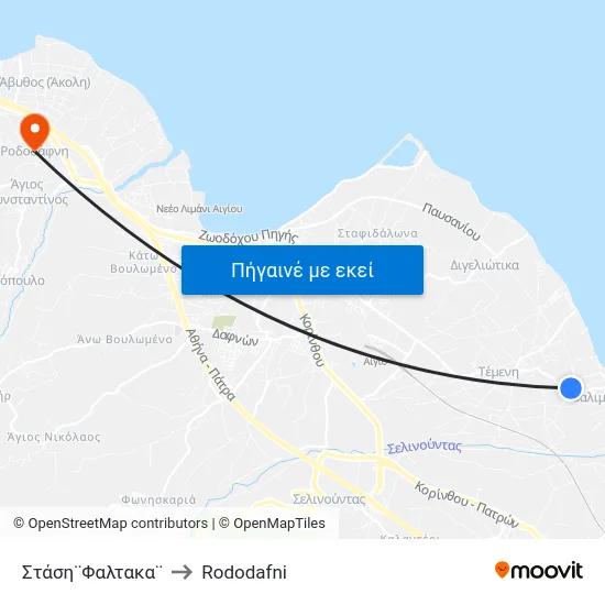 Στάση¨Φαλτακα¨ to Rododafni map
