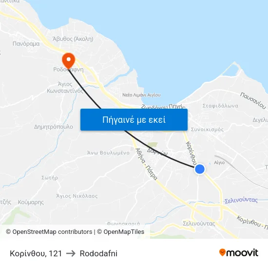 Opel to Rododafni map