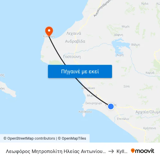 Λεωφόρος Μητροπολίτη Ηλείας Αντωνίου, 11a to Kyllíni map