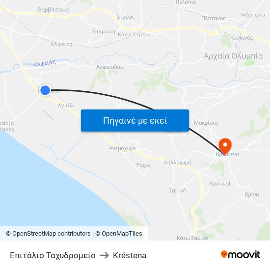 Επιτάλιο Ταχυδρομείο to Kréstena map