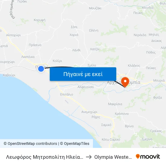 Λεωφόρος Μητροπολίτη Ηλείας Αντωνίου, 11a to Olympia Western Greece map
