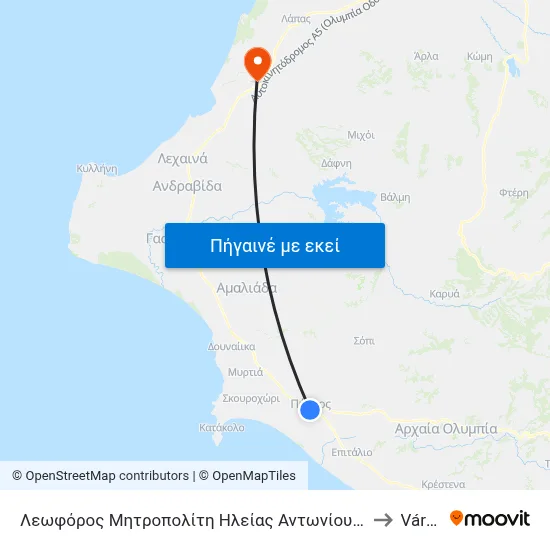 Λεωφόρος Μητροπολίτη Ηλείας Αντωνίου, 11a to Várda map