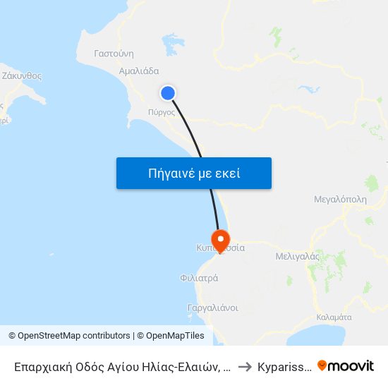 Επαρχιακή Οδός Αγίου Ηλίας-Ελαιών, 29 to Kyparissía map