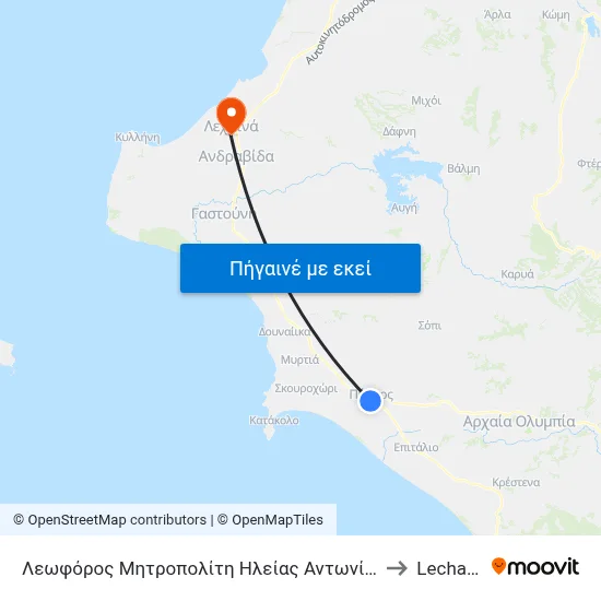 Λεωφόρος Μητροπολίτη Ηλείας Αντωνίου, 11a to Lechainá map