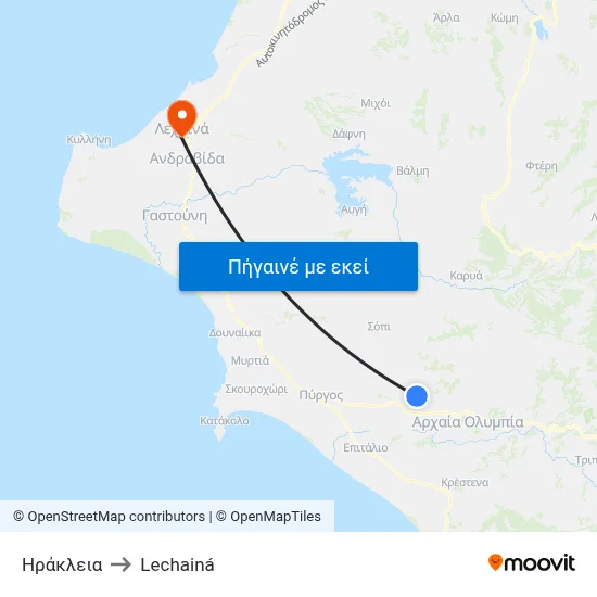 Ηράκλεια to Lechainá map