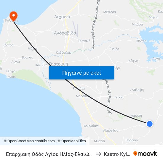 Επαρχιακή Οδός Αγίου Ηλίας-Ελαιών, 29 to Kastro Kyllini map