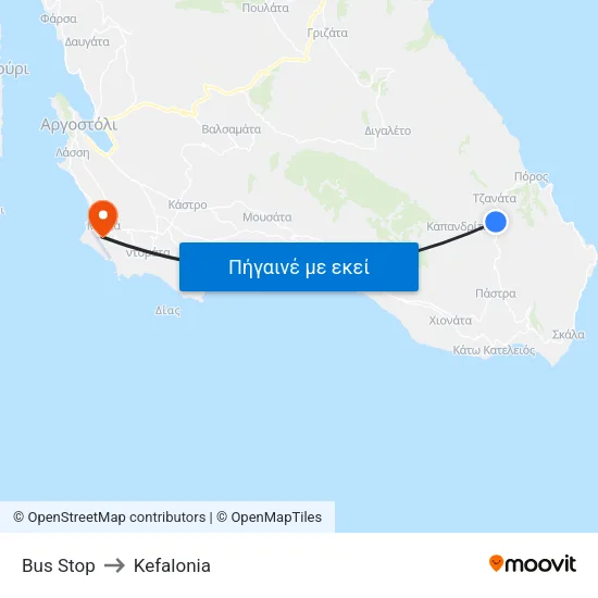 Bus Stop to Kefalonia map