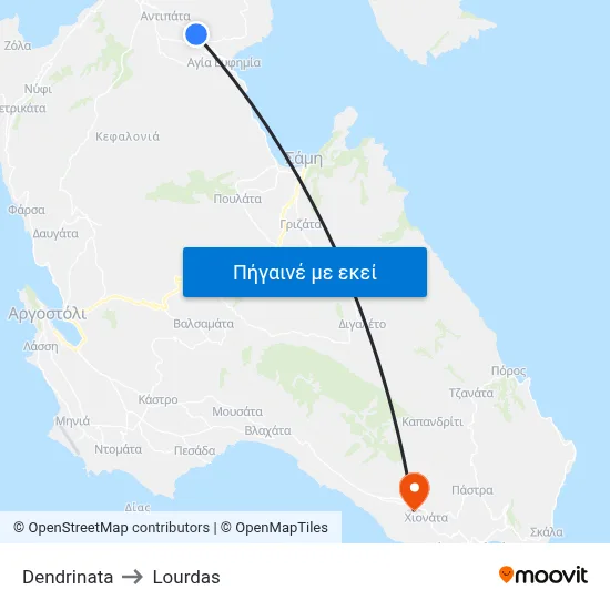Dendrinata to Lourdas map