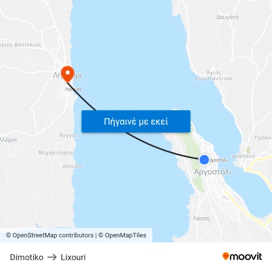 Dimotiko to Lixouri map