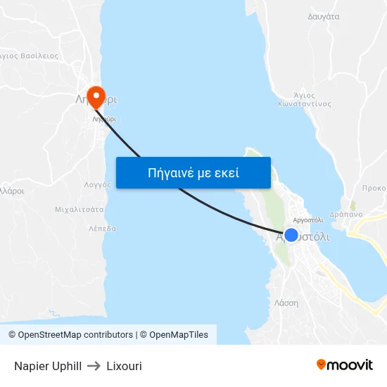 Napier Uphill to Lixouri map