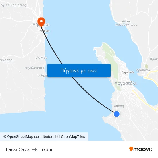 Lassi Cave to Lixouri map