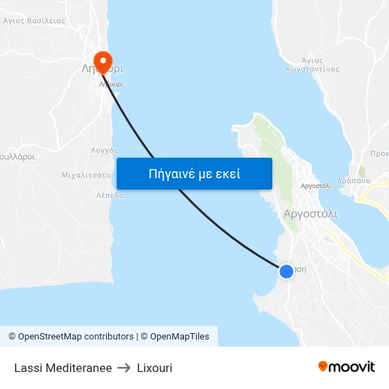 Lassi Mediteranee to Lixouri map