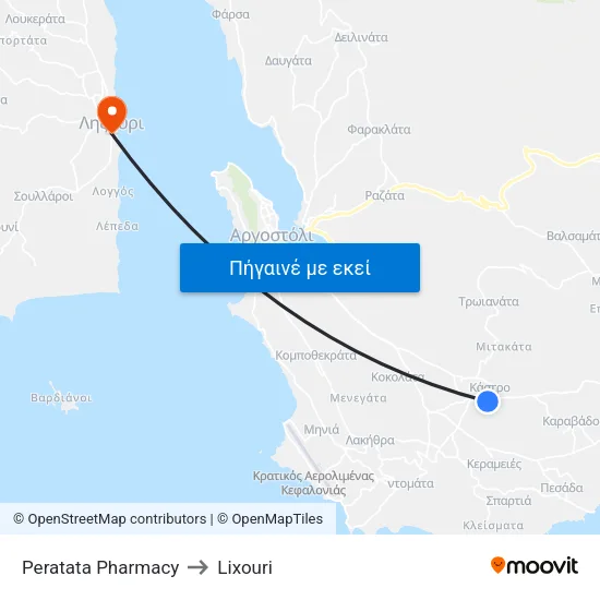 Peratata Pharmacy to Lixouri map