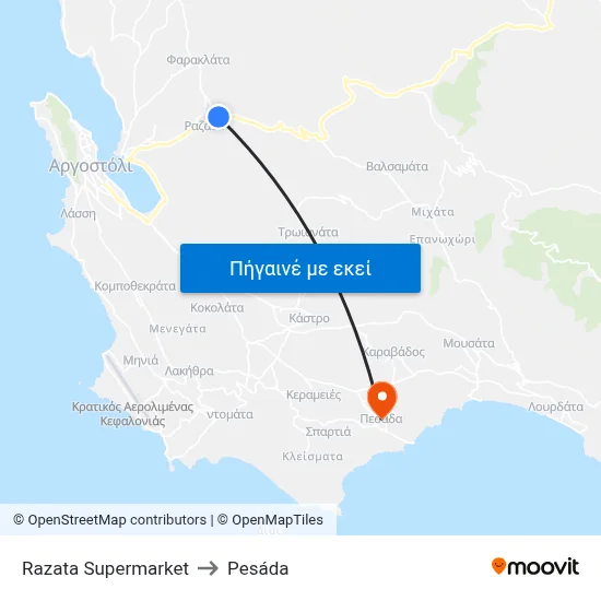 Razata Supermarket to Pesáda map