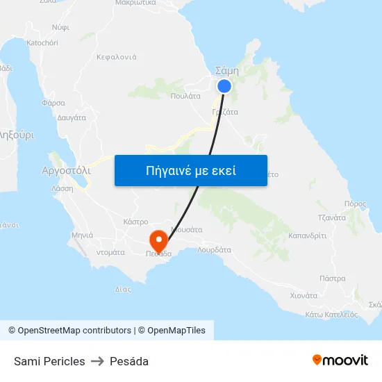 Sami Pericles to Pesáda map