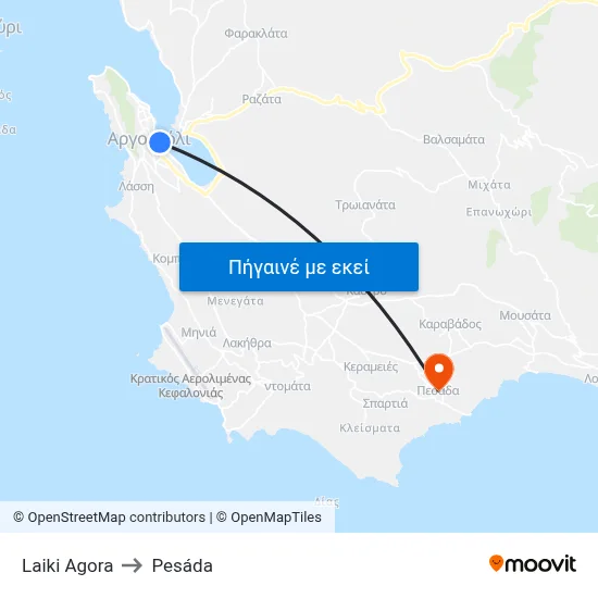 Laiki Agora to Pesáda map