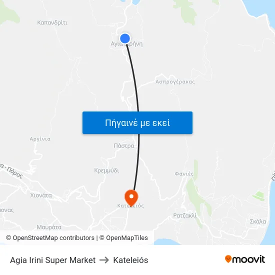 Agia Ιrini Super Market to Kateleiós map