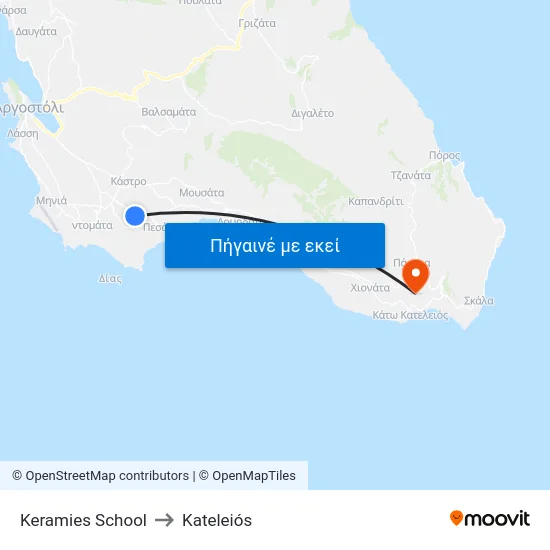 Keramies School to Kateleiós map