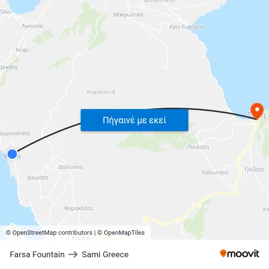 Farsa Fountain to Sami Greece map