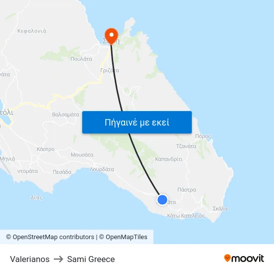 Valerianos to Sami Greece map