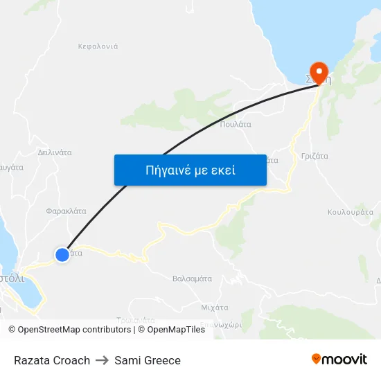 Razata Croach to Sami Greece map
