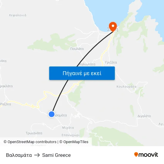 Frangata to Sami Greece map