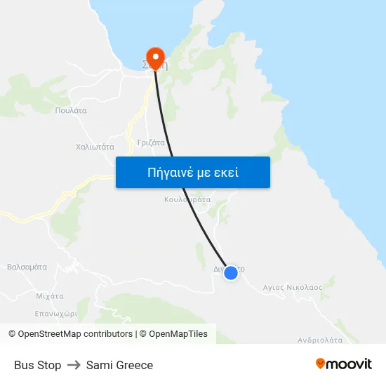 Bus Stop to Sami Greece map