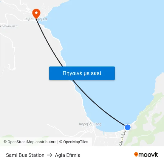 Sami Bus Station to Agia Efimia map