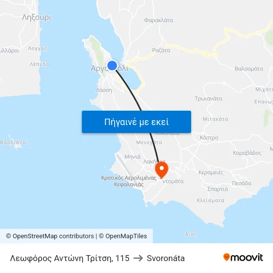 Λεωφόρος Αντώνη Τρίτση, 115 to Svoronáta map
